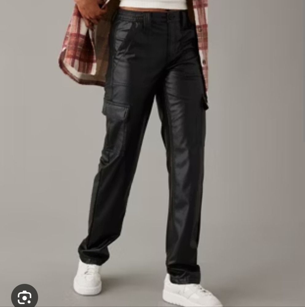 AE Faux Leather Cargo Pants